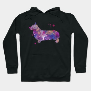 Purple Corgi Watercolor Painting Hoodie